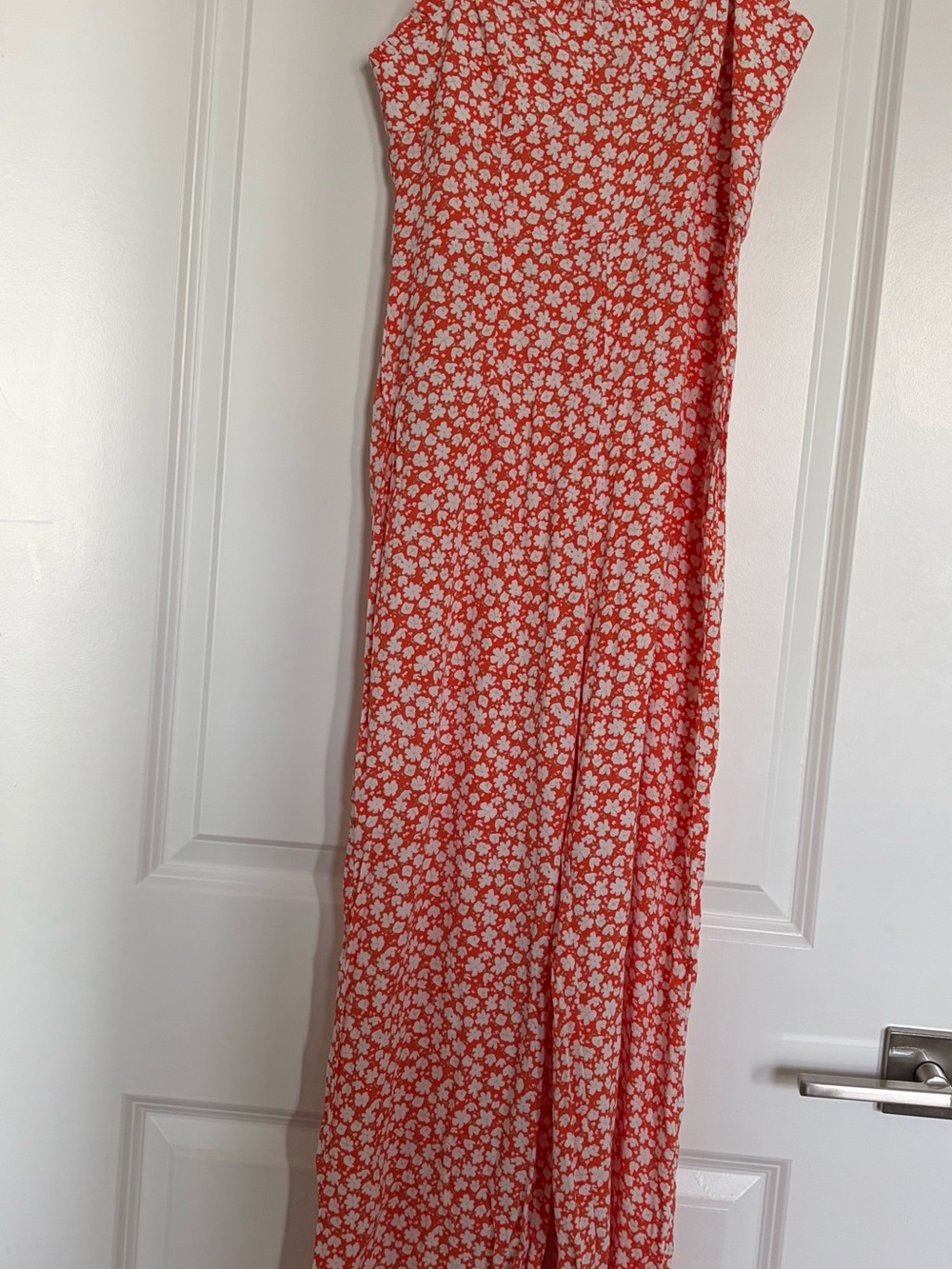Floral Coral and White Jumpsuit